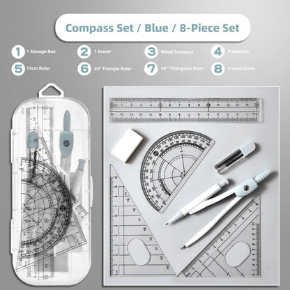 Transparent Geometry Ruler Set