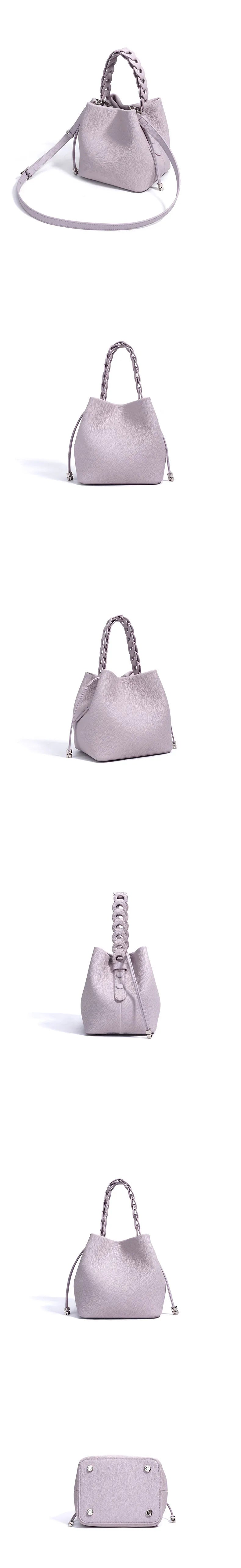 Genuine Leather Bucket Shoulder Bag