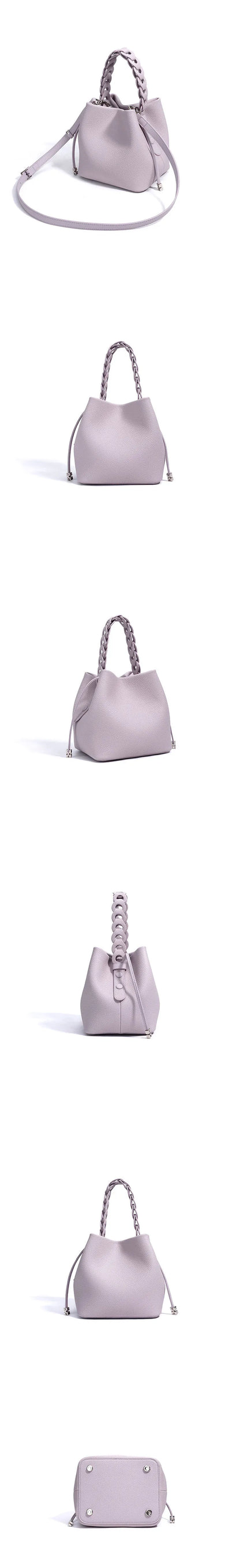 Genuine Leather Bucket Shoulder Bag