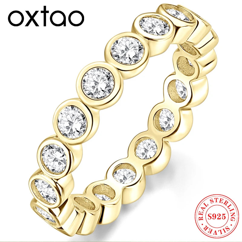 925 Sterling Silver Full Eternity Moissanite Ring