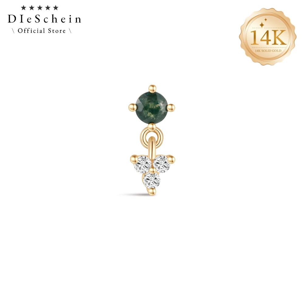 14K Solid Gold Cartilage Stud Earrings