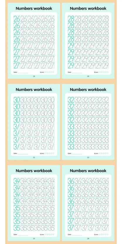 0–100 Number Tracing Practice Workbook