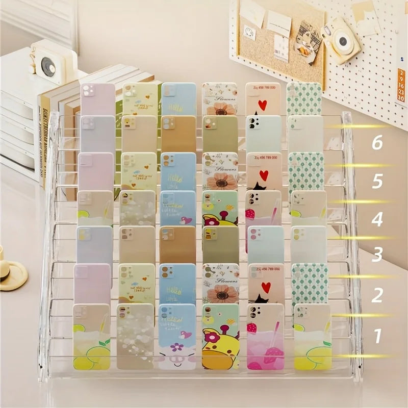 Acrylic Tiered Phone Case Display Stand