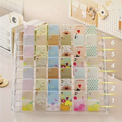 Acrylic Tiered Phone Case Display Stand