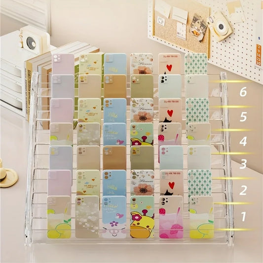 Acrylic Tiered Phone Case Display Stand
