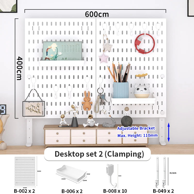 Adjustable Desktop Pegboard Organizer