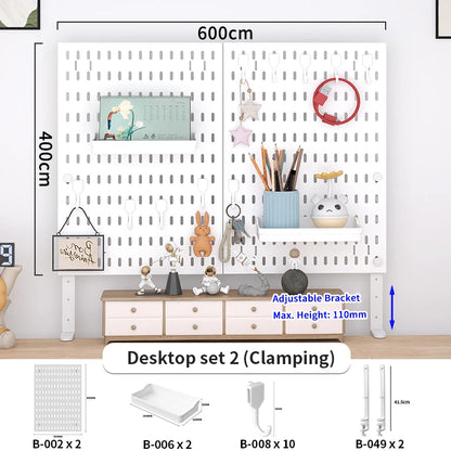 Adjustable Desktop Pegboard Organizer