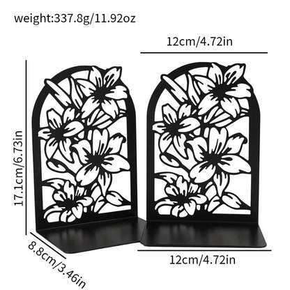 Metal Book Ends – Heavy Duty Non-Skid Book Supports for Shelves