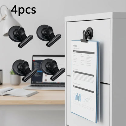 Heavy-Duty Stainless Steel Magnetic Memo Clips for Home & Office