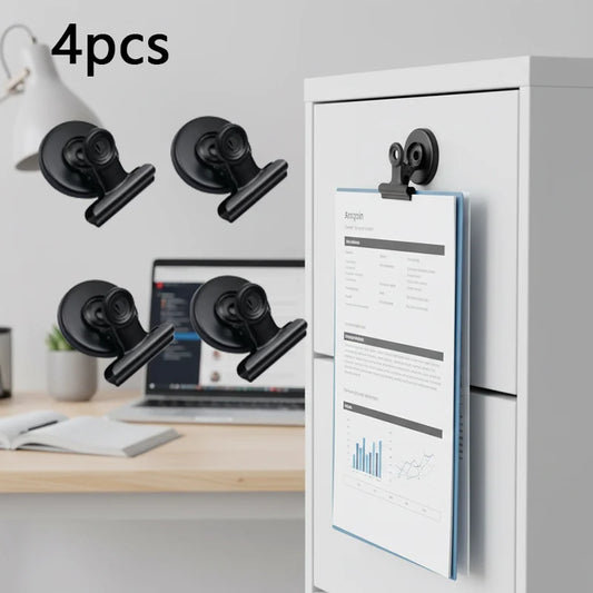 Heavy-Duty Stainless Steel Magnetic Memo Clips for Home & Office