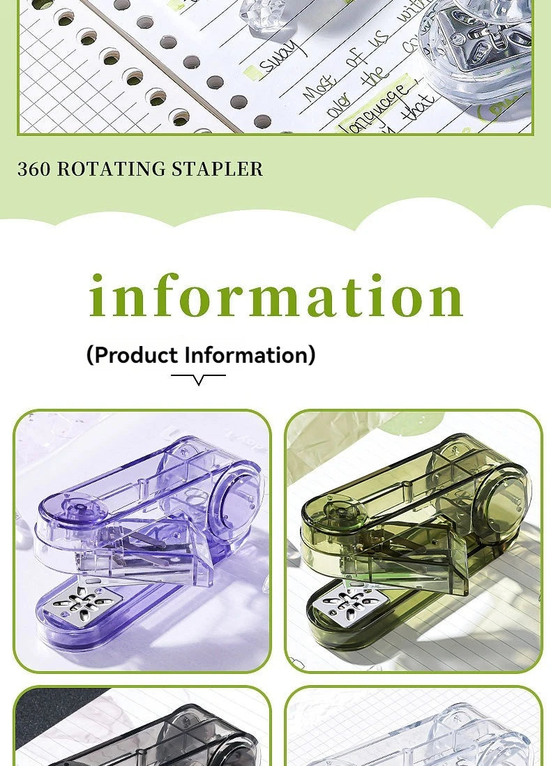 Transparent 360° Rotating Long Reach Stapler