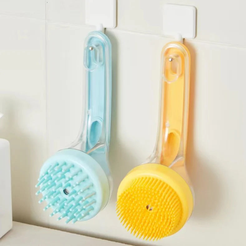 Silicone Pet Bath Brush with Shampoo Dispenser