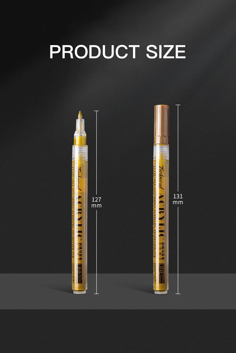 Metallic Acrylic Paint Marker Pens Set