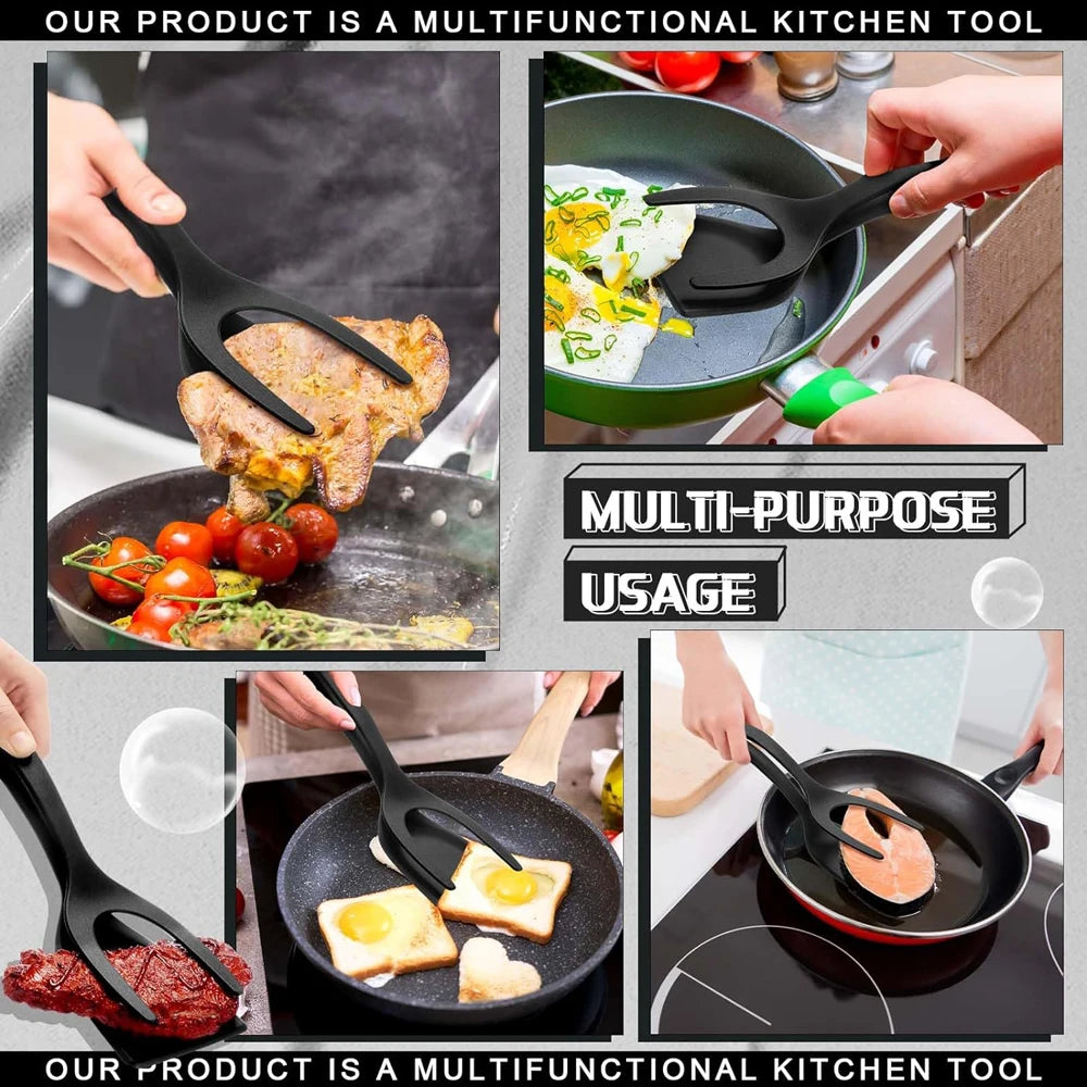 2-in-1 Grip & Flip Spatula Tongs