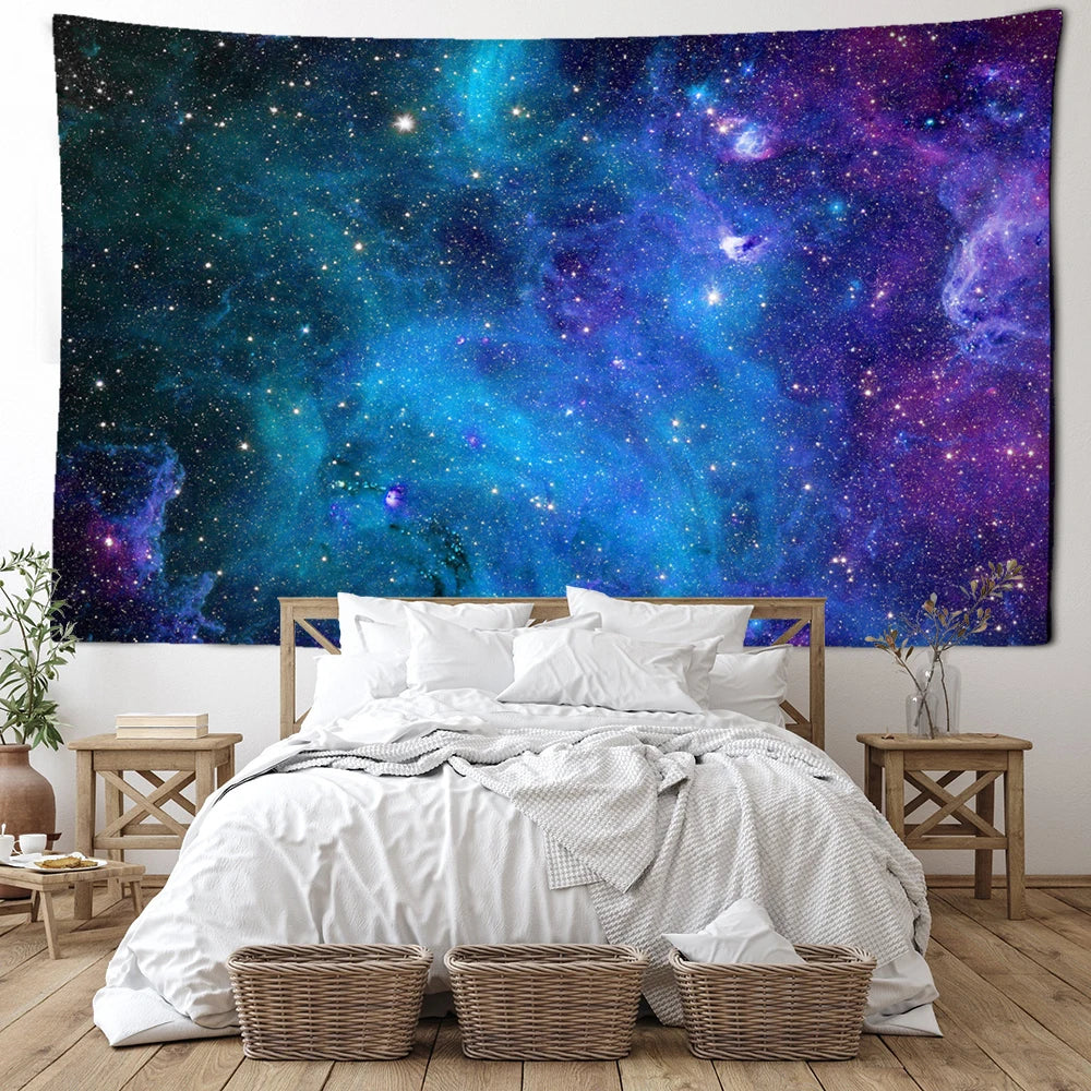 Blue Galaxy Starry Sky Wall Tapestry