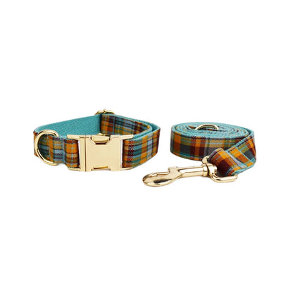 Personalized Plaid Dog Collar, Harness & Leash Set