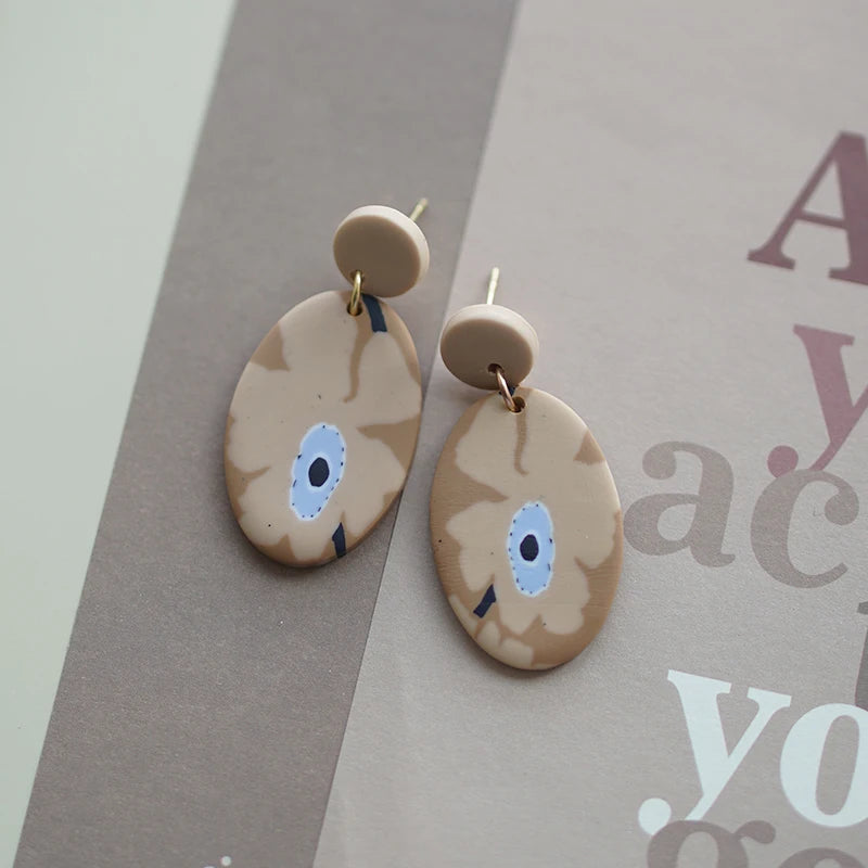 Flower Abstract Art Deco Pattern Earrings