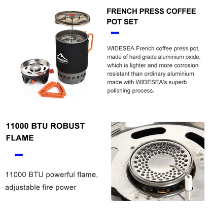 Widesea Camping Cooking System with Heat Exchanger