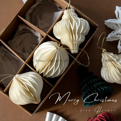 Honeycomb Paper Christmas Hanging Ornament