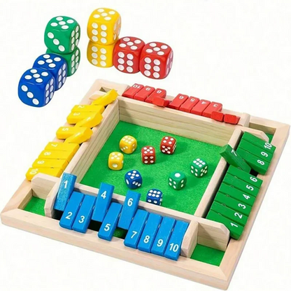 4-Sided Wooden Shut the Box Game