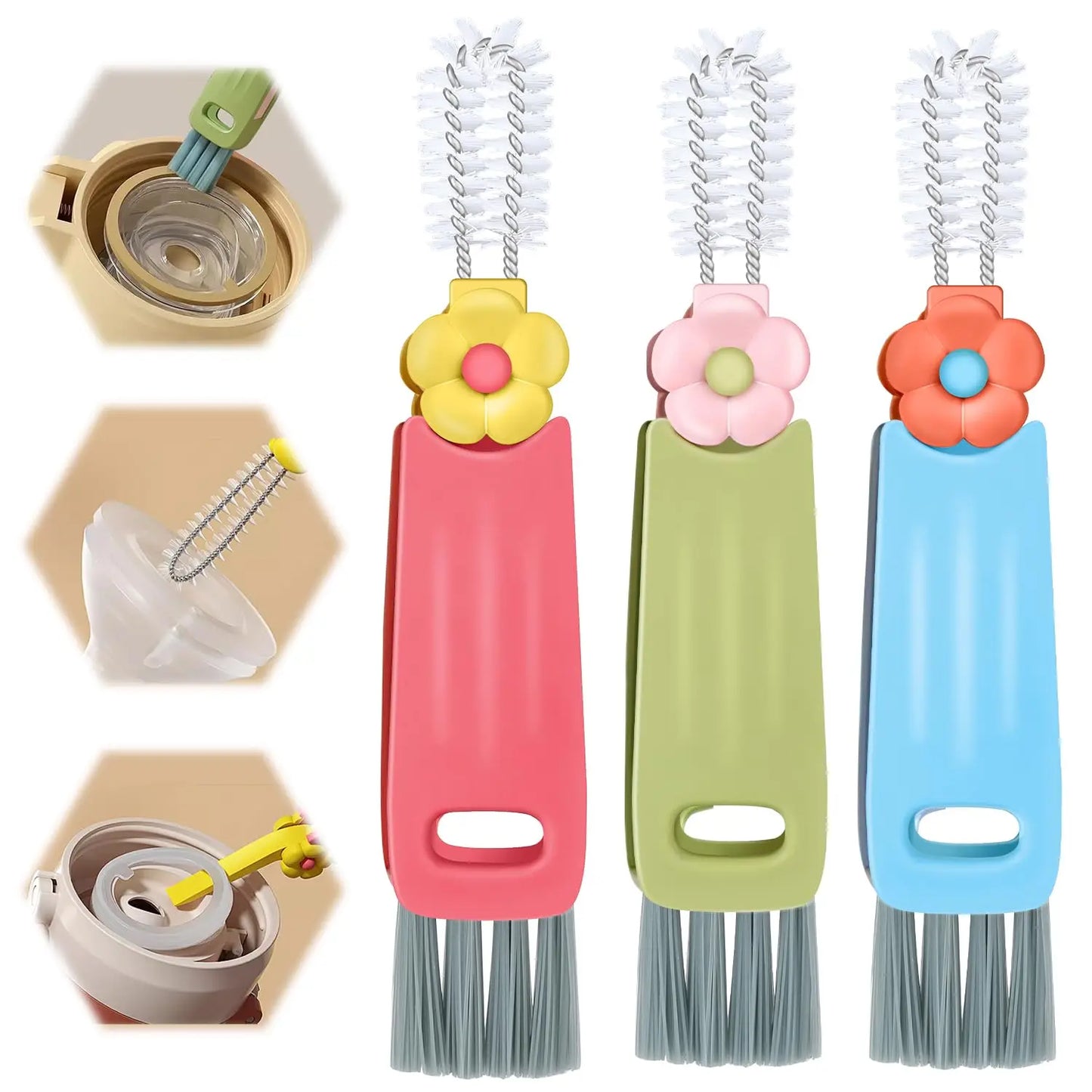3-in-1 Cup Lid & Crevice Cleaning Brush
