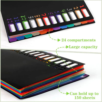 A4 Expandable 12-Compartment File Folder