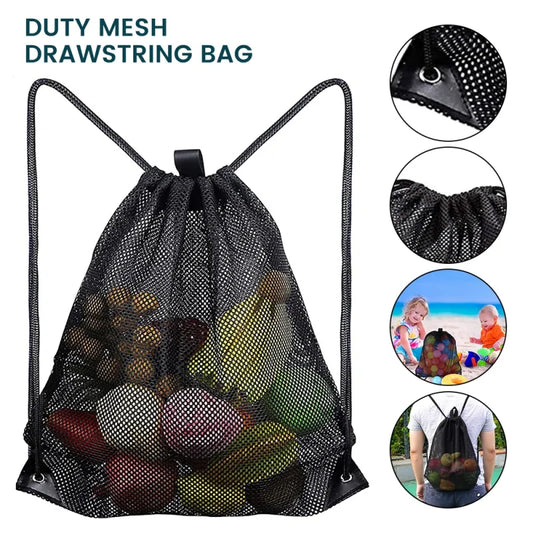 Heavy Duty Mesh Drawstring Sports Backpack