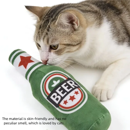 Beer Bottle Plush Squeaky Dog & Cat Toy