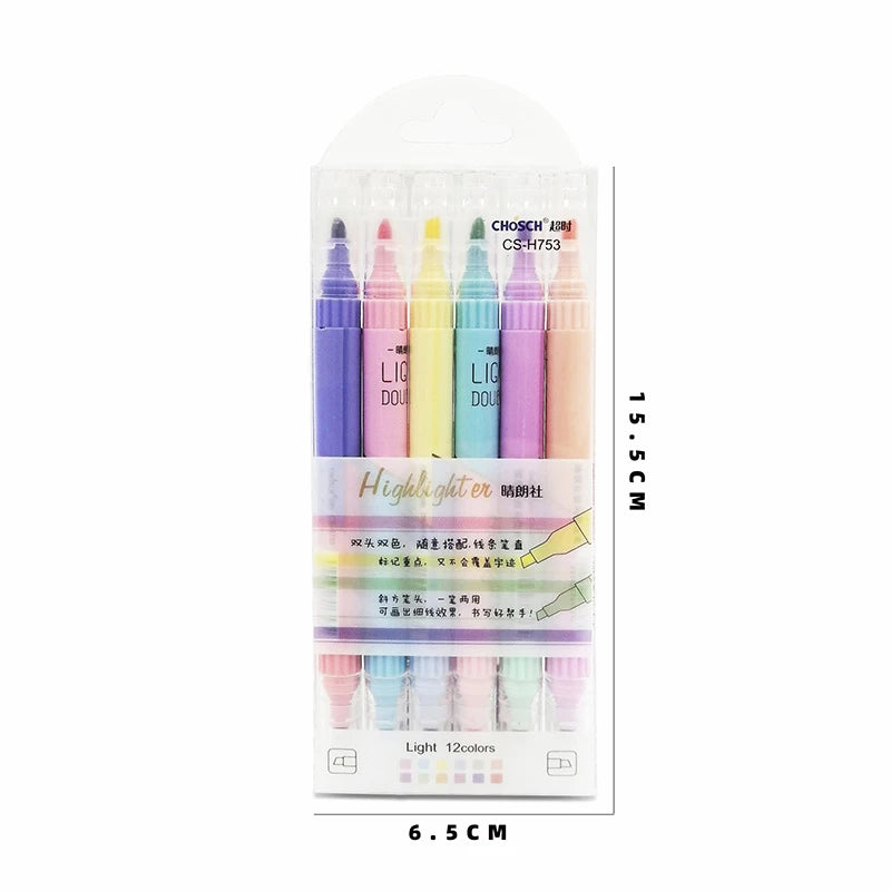 KissButy 6Pcs/Set Highlighter Pen Set