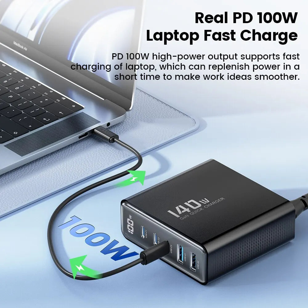 140W GaN Desktop USB Charger 5-Port