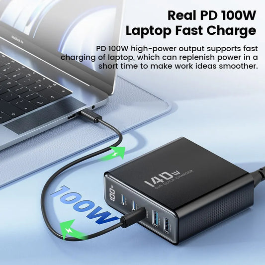 140W GaN Desktop USB Charger 5-Port