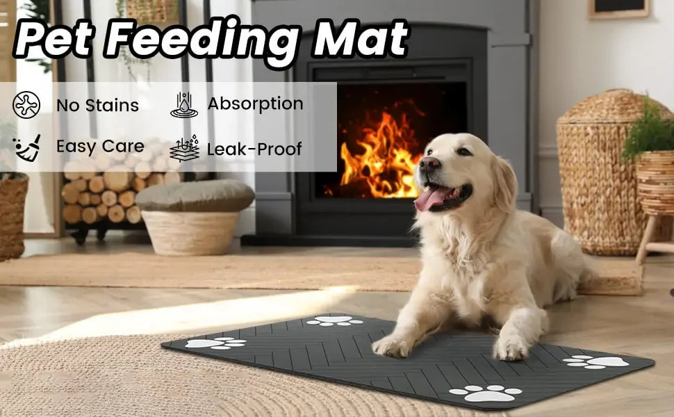 Absorbent Waterproof Food & Water Bowl Placemat