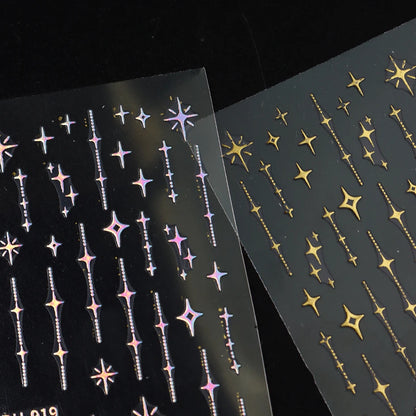 3D Laser Star Nail Art Stickers