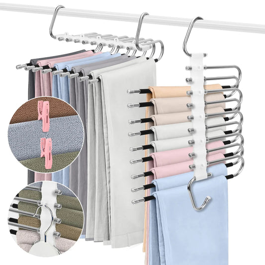 Stainless Steel Folding Pants Hanger Organizer
