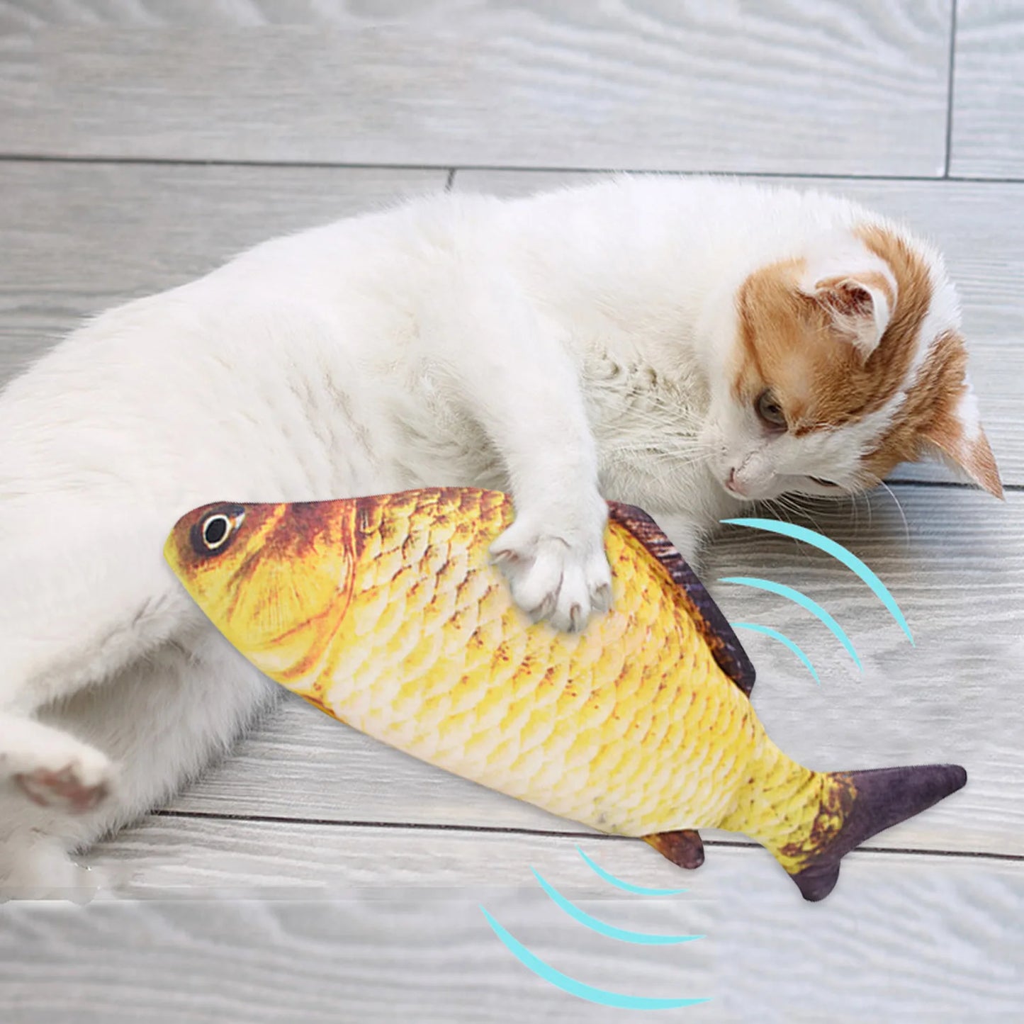 USB Rechargeable Interactive Floppy Fish Cat Toy