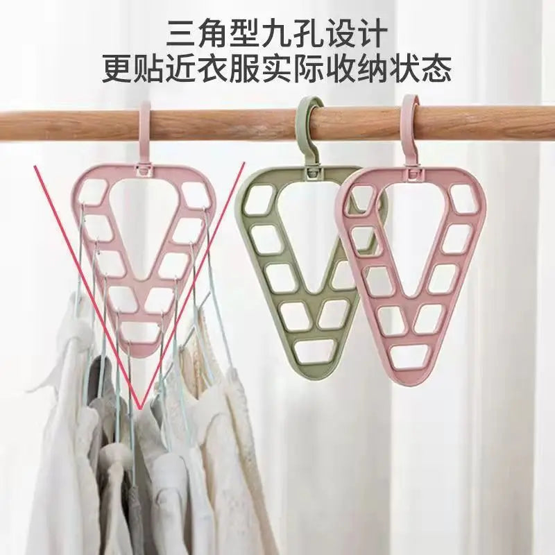Triangle 9-Hole Rotating Clothes Hanger