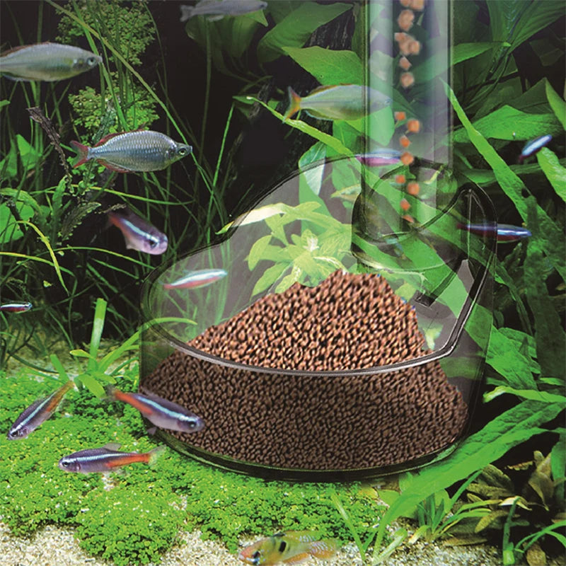 Telescopic Aquarium Feeding Tube with Floating Feeding Ring