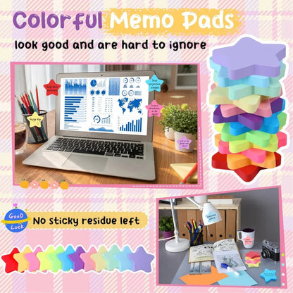Colorful Star Sticky Notes Memo Pad Set