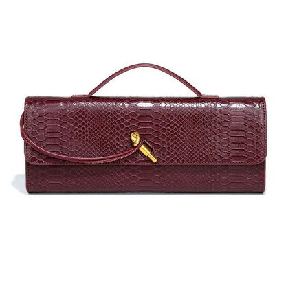 Luxury Snakeskin Top Handle Shoulder Bag
