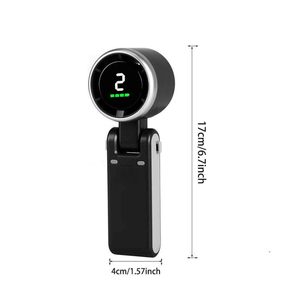 Portable 3-in-1 Turbo Handheld Fan with Digital Display