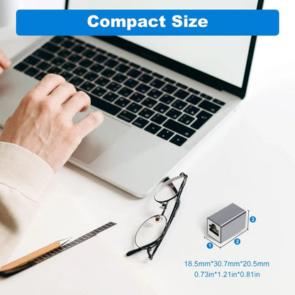 Cat 8 RJ45 Ethernet Coupler – 10Gbps Network Cable Extender