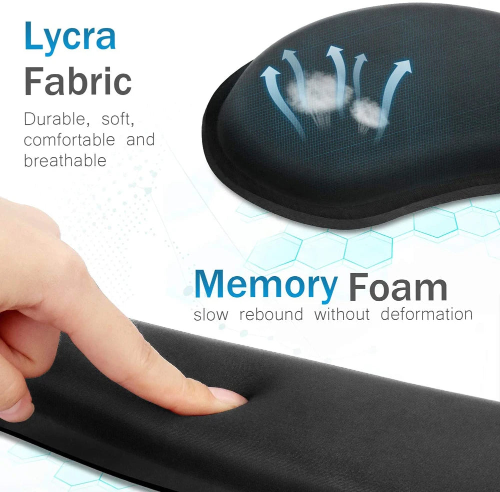 Ergonomic Keyboard & Mouse Wrist Rest Set
