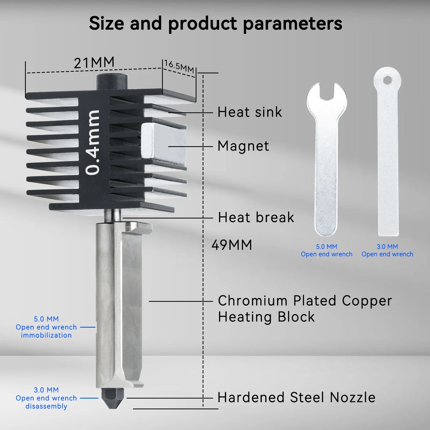 Bambu Lab A1 & A1 Mini Hotend Kit with Hardened Steel Nozzle