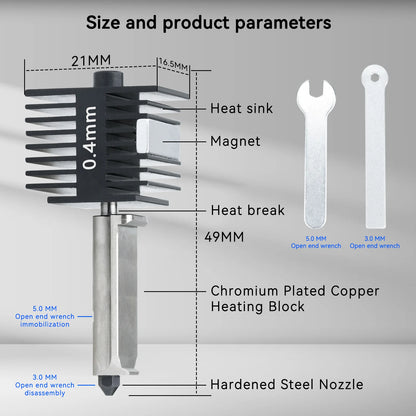 Bambu Lab A1 & A1 Mini Hotend Kit with Hardened Steel Nozzle