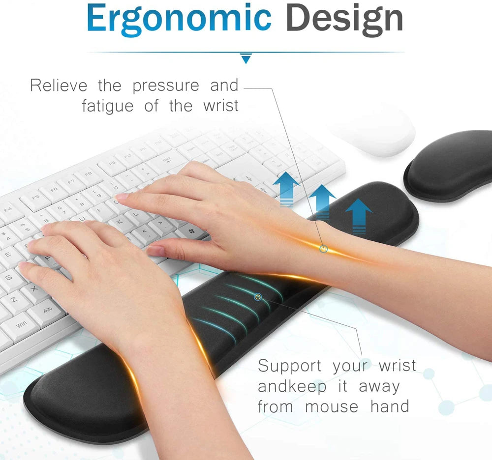 Ergonomic Keyboard & Mouse Wrist Rest Set