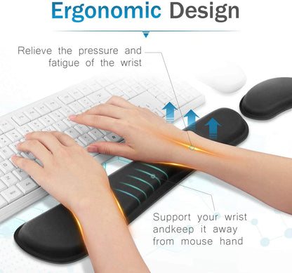 Ergonomic Keyboard & Mouse Wrist Rest Set