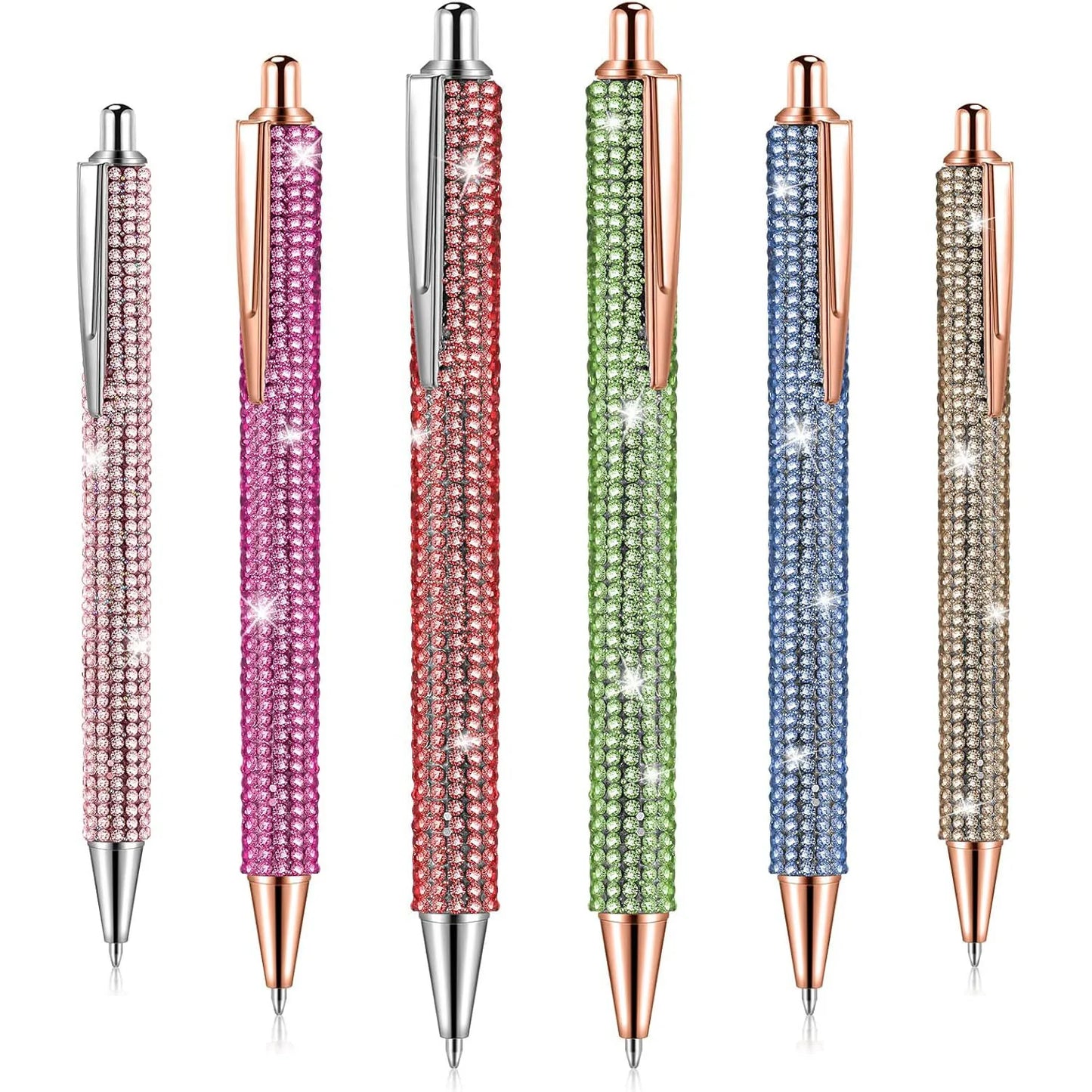 Sparkly Retractable Black Ink Pens for Office, School & Gifts