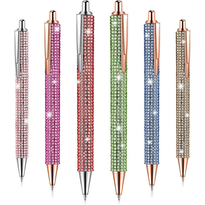 Sparkly Retractable Black Ink Pens for Office, School & Gifts