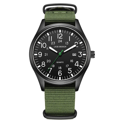 Men's Military Sports Quartz Watch with Nylon Strap