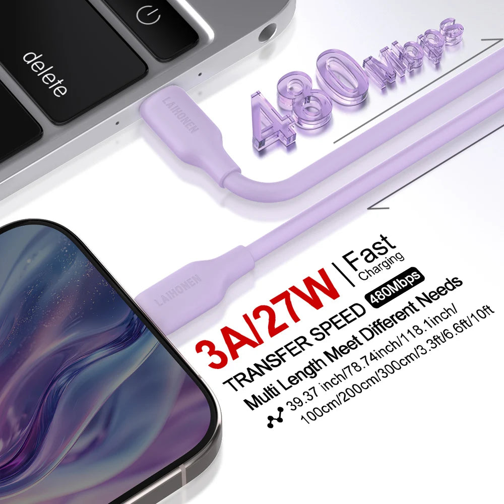 Silicone Lightning Fast Charge Cable